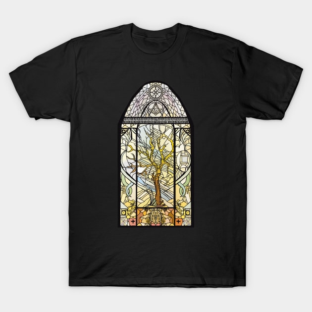 Spring starts the tree stained glass T-Shirt by Shadowsantos